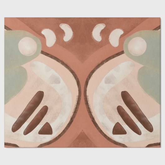 Middeleeuwse moderne Abstracte organische kunstont Cadeaupapier (Zoom)