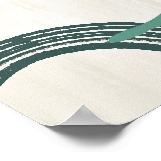 Middeleeuwse moderne Abstracte Poster-Blauwgroen Poster (Hoek)