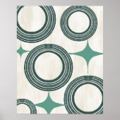 Middeleeuwse moderne Abstracte Poster-Blauwgroen Poster (Voorkant)