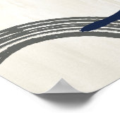 Middeleeuwse moderne Abstracte Poster-grijs blauw Poster (Hoek)