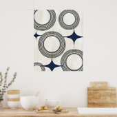Middeleeuwse moderne Abstracte Poster-grijs blauw Poster (Keuken)