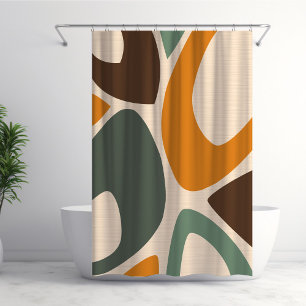 Middeleeuwse moderne Abstracte vormen 2 Groen, Ora Douchegordijn