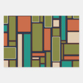 Middeleeuwse moderne analoge geometrische patronen inpakpapier vel (Voorkant)