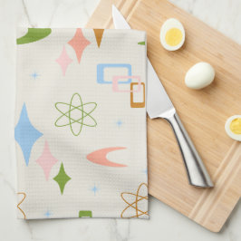 Middeleeuwse moderne atomaire boemerangs theedoek