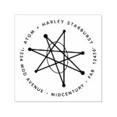 Middeleeuwse moderne Atomic Starburst Galaxy MCM Zelfinktende Stempel (Design)