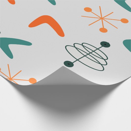 Middeleeuwse moderne atoomboommerken cadeaupapier (Hoek)