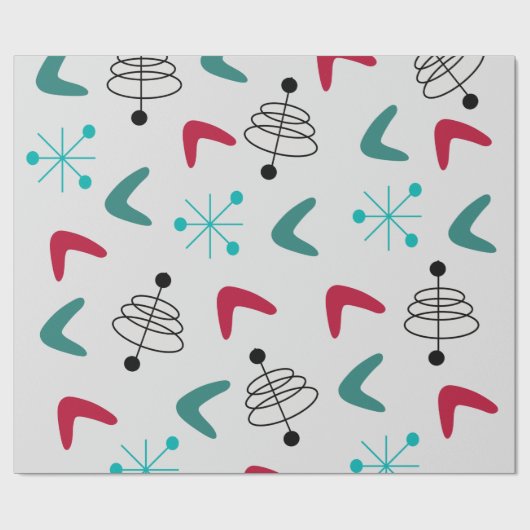 Middeleeuwse moderne atoomboommerken cadeaupapier (Vlak)