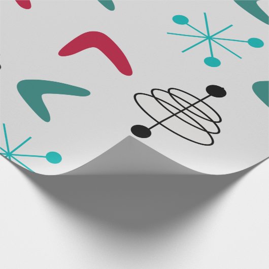 Middeleeuwse moderne atoomboommerken cadeaupapier (Hoek)