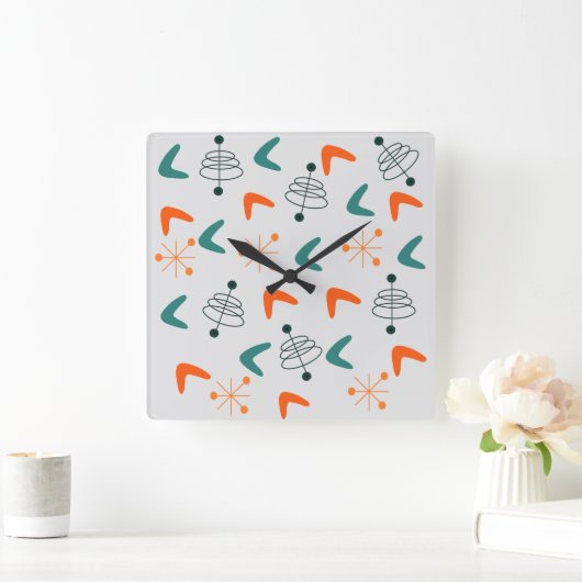 Middeleeuwse moderne atoomboommerken vierkante klok (Huis)