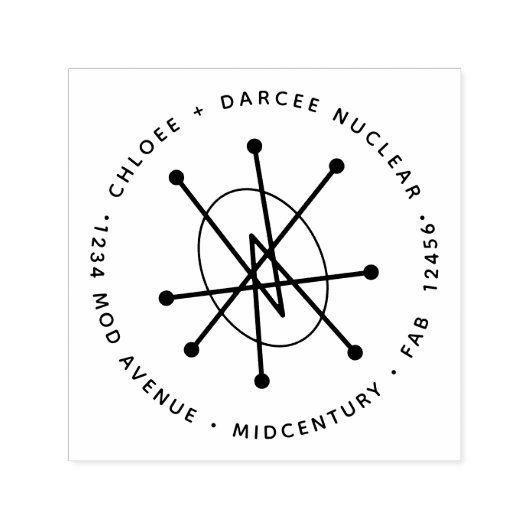 Middeleeuwse, moderne atoomcentrale MCM Zelfinktende Stempel (Design)