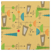Middeleeuwse moderne atoomgeïnspireerde fabric 29 stof (Close Up)