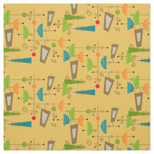 Middeleeuwse moderne atoomgeïnspireerde fabric 29 stof (Swatch)