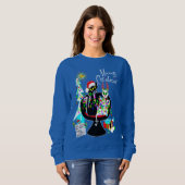 Middeleeuwse moderne atoomkat Meowy Kerstmis Trui (Voorkant volledig)