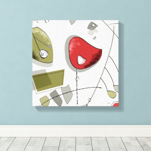 Middeleeuwse moderne atoommobilisatie canvas afdruk (Insitu (Houten vloer))