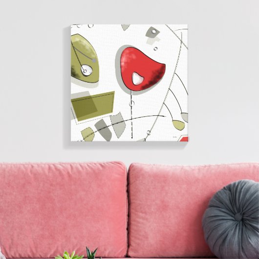 Middeleeuwse moderne atoommobilisatie canvas afdruk (Insitu (Woonkamer))