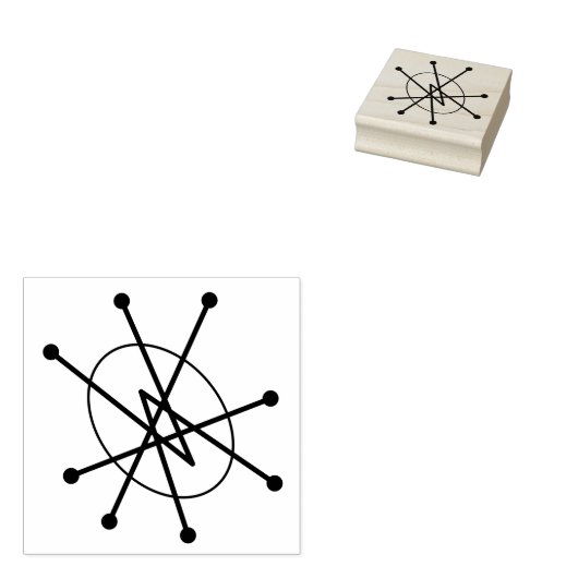 Middeleeuwse, moderne atoommolecule MCM Rubberstempel (Gestempeld)