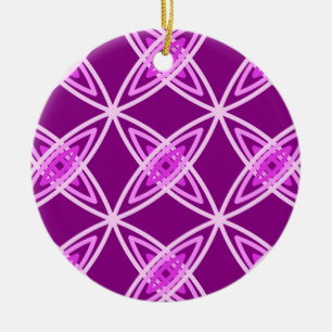 Middeleeuwse moderne atoomprinter - Amethyst Paars Keramisch Ornament