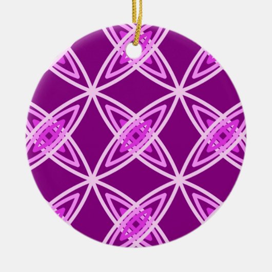 Middeleeuwse moderne atoomprinter - Amethyst Paars Keramisch Ornament (Voorkant)