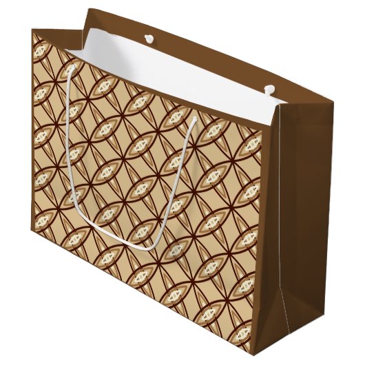 Middeleeuwse moderne atoomprinter - Camel Tan Large Cadeautasje (Voorkant Gekanteld)