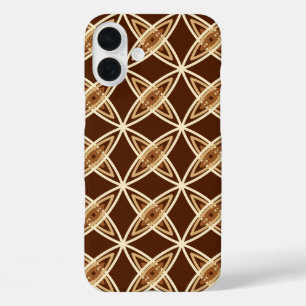 Middeleeuwse moderne atoomprinter - Chocolate Brow iPhone 16 Plus Hoesje