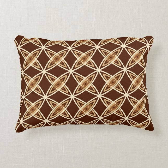 Middeleeuwse moderne atoomprinter - Chocolate Brow Decoratief Kussen (Voorkant)