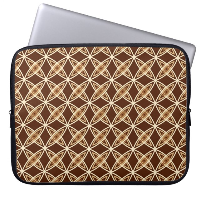 Middeleeuwse moderne atoomprinter - Chocolate Brow Laptop Sleeve (Voorkant)