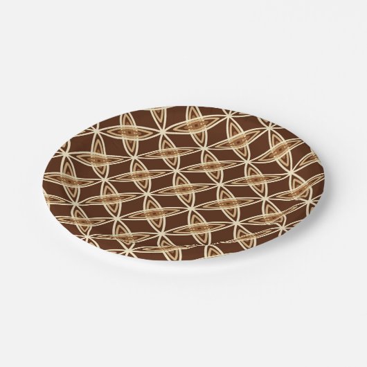 Middeleeuwse moderne atoomprinter - Chocolate Brow Papieren Bordje (Gekanteld)