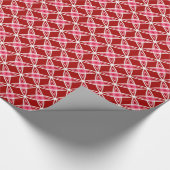 Middeleeuwse moderne atoomprinter - donkerrood cadeaupapier (Hoek)