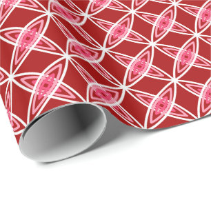 Middeleeuwse moderne atoomprinter - donkerrood cadeaupapier