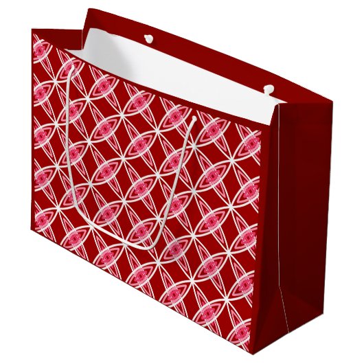 Middeleeuwse moderne atoomprinter - donkerrood large cadeautasje (Voorkant Gekanteld)