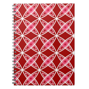 Middeleeuwse moderne atoomprinter - donkerrood notitieboek