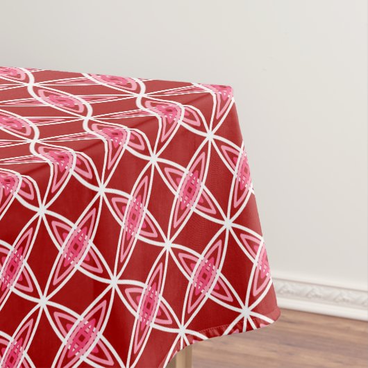 Middeleeuwse moderne atoomprinter - donkerrood tafelkleed (Voorbeeld)