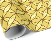 Middeleeuwse moderne atoomprinter - Mustard Gold Cadeaupapier (Rol Hoek)