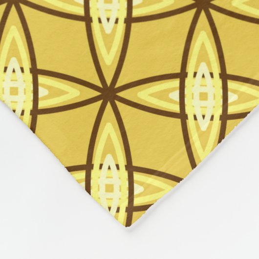 Middeleeuwse moderne atoomprinter - Mustard Gold Fleece Deken (Hoek)