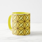 Middeleeuwse moderne atoomprinter - Mustard Gold Mok (Voorkant links)