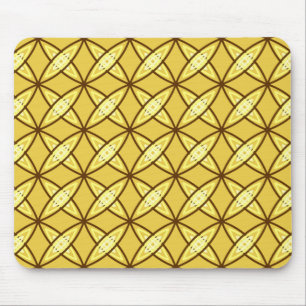 Middeleeuwse moderne atoomprinter - Mustard Gold Muismat