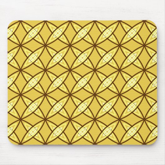 Middeleeuwse moderne atoomprinter - Mustard Gold Muismat (Voorkant)