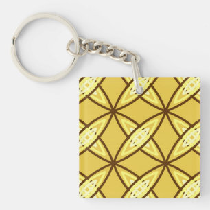 Middeleeuwse moderne atoomprinter - Mustard Gold Sleutelhanger