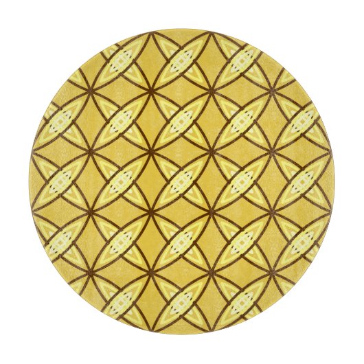 Middeleeuwse moderne atoomprinter - Mustard Gold Snijplank (Voorkant)