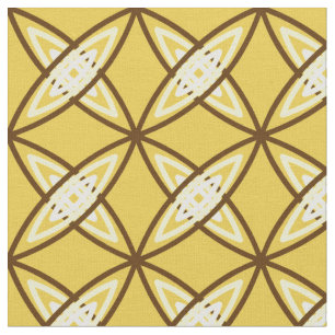 Middeleeuwse moderne atoomprinter - Mustard Gold Stof