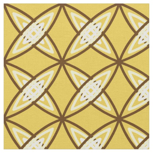 Middeleeuwse moderne atoomprinter - Mustard Gold Stof (Close Up)