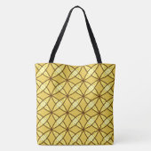 Middeleeuwse moderne atoomprinter - Mustard Gold Tote Bag (Achterkant)