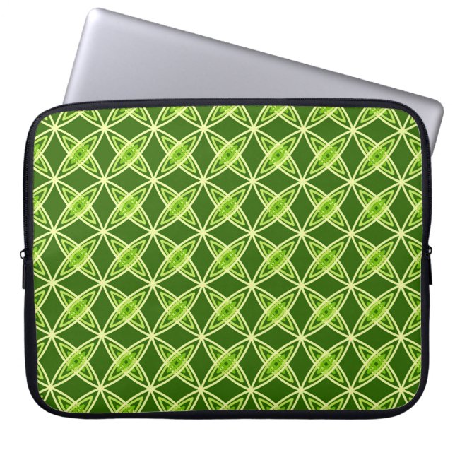 Middeleeuwse moderne atoomprinter - Olijfgroen Laptop Sleeve (Voorkant)