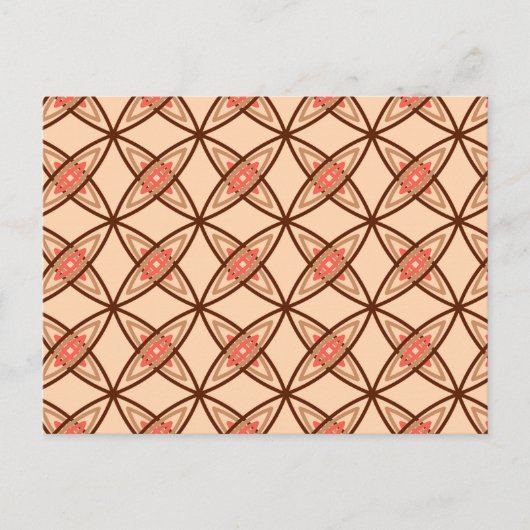 Middeleeuwse moderne atoomprinter - Pastel Peach Briefkaart (Voorkant)