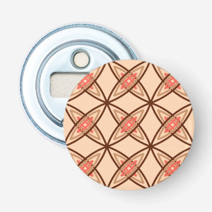 Middeleeuwse moderne atoomprinter - Pastel Peach Button Flesopener