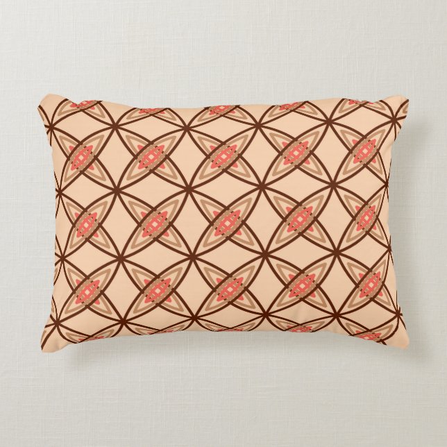 Middeleeuwse moderne atoomprinter - Pastel Peach Decoratief Kussen (Voorkant)