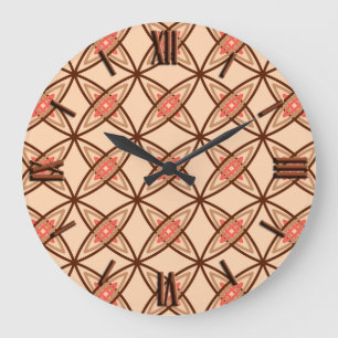Middeleeuwse moderne atoomprinter - Pastel Peach Grote Klok