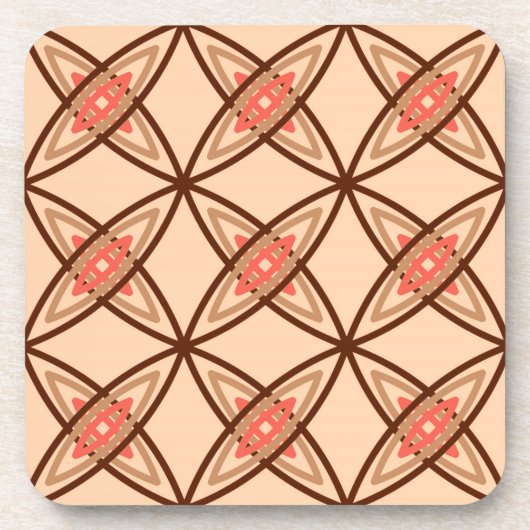 Middeleeuwse moderne atoomprinter - Pastel Peach Onderzetter (Voorkant)