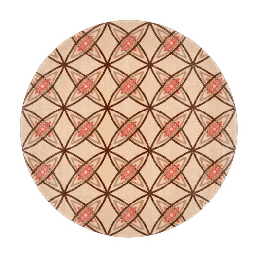 Middeleeuwse moderne atoomprinter - Pastel Peach Snijplank (Voorkant)