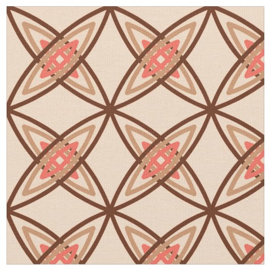 Middeleeuwse moderne atoomprinter - Pastel Peach Stof (Close Up)